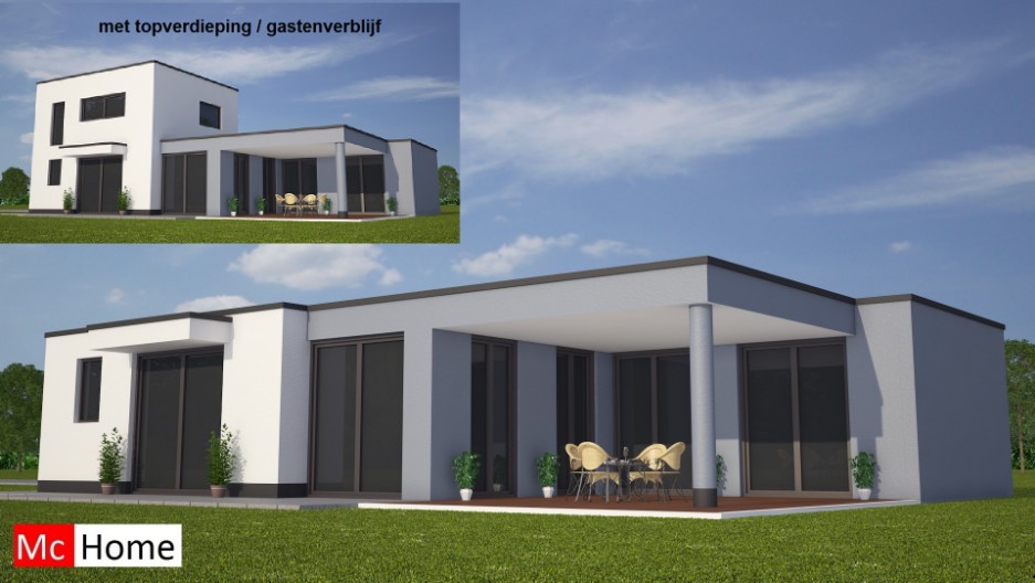 Mc-home.nl B83 ontwerp nieuwe gelijkvloerse bungalow energieneutraal levensloopbestendig in staalframebouw