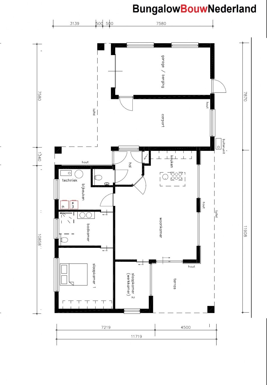 B160 levensloopbestendige bungalow plattegrond Staalframebouw ATLANTA-MBS METEOR