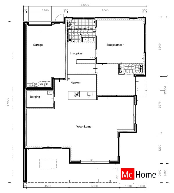 Levensloopbestendige woning bungalow met 1 bouwlaag energieneutraal bouwen staalframe B46Mc-Home