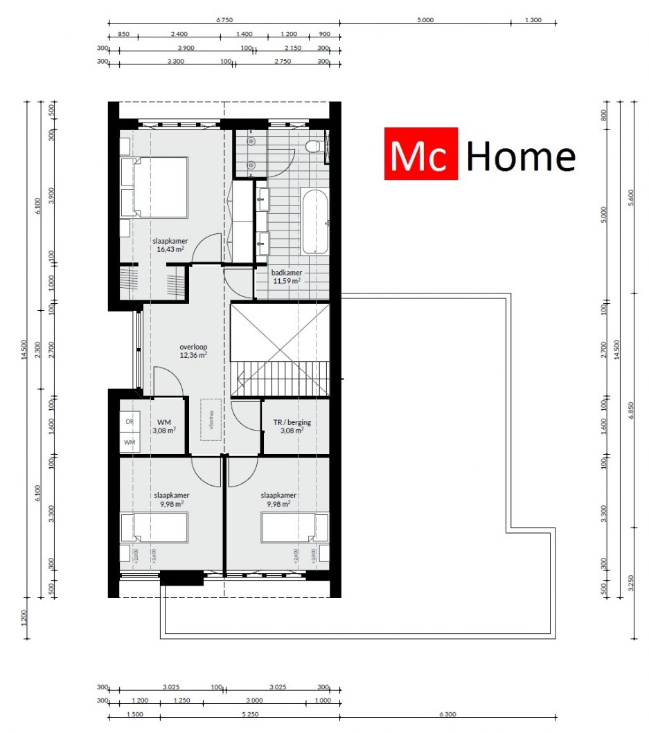 K67 Schuurwoning met kap pannendak en gevelbekleding energieneutraal staalframebouw Mc-Home