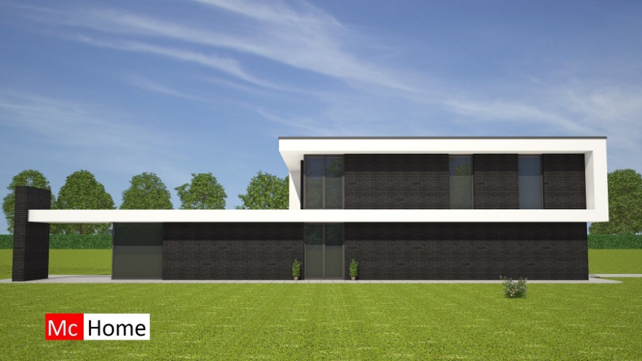 Kubistische villa in moderne bouwstijl energieneutraal bouwsysteem veel glas mooie kaders M143 V1
