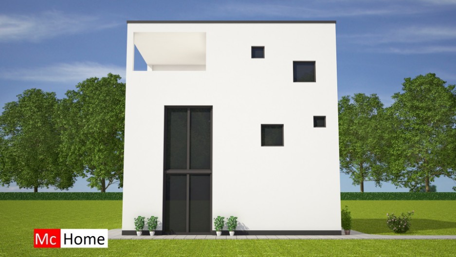 KKubuswoning in moderne ontwerpstijl met moderne energiearme staalframe bouwmethode Mc-Home.nl M167