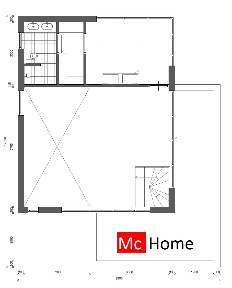 moderne woningontwerpen bij Mc-Home.nl strakke kubistische woningen en villa's onder architectuur gebouwd in prefab staalframebouw  