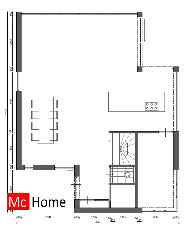 moderne woningontwerpen bij Mc-Home.nl strakke kubistische woningen en villa's onder architectuur gebouwd in prefab staalframebouw  
