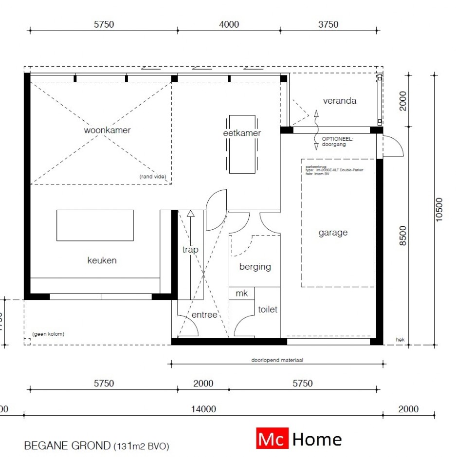 Moderne kubistische villawoning met inpandige garage van Architect beter bouwen met staalframebouw energieneutraal 