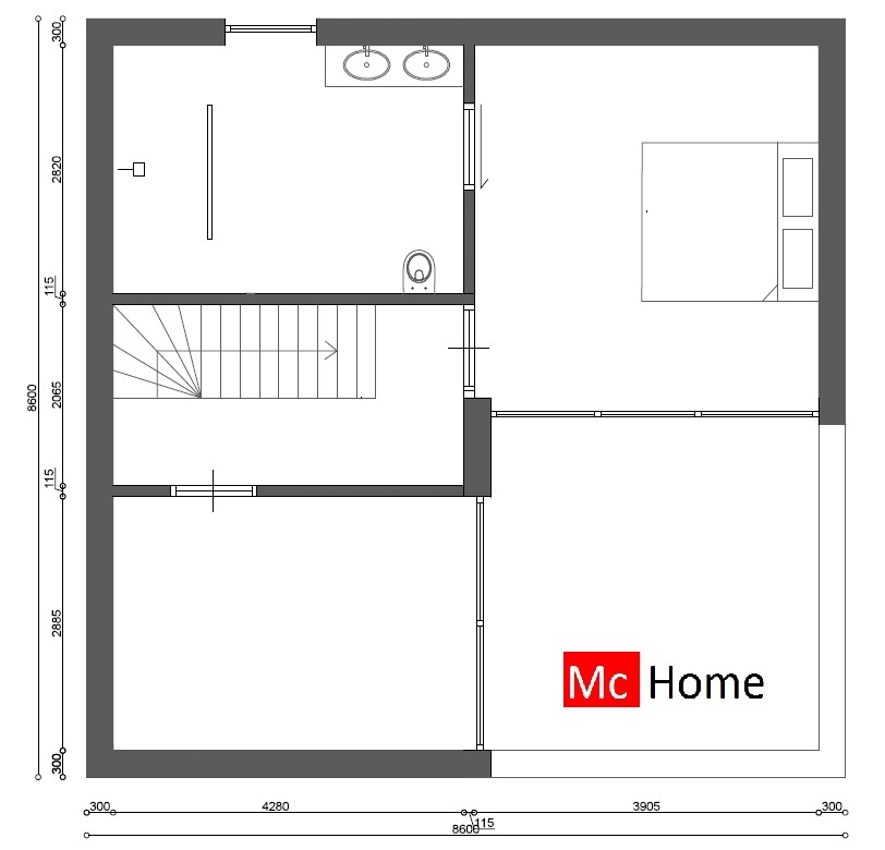 M111 moderne kubistische woning met  dakterras ruime woonkamer veel glas open keuken staalframebouw machome.nl