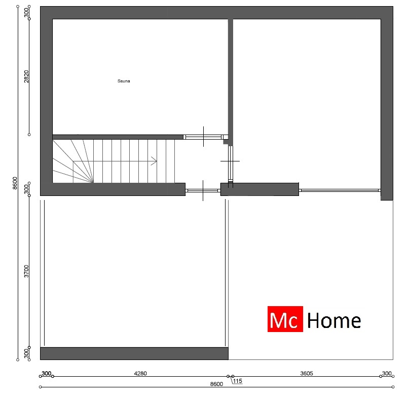 M111 moderne kubistische woning met  dakterras ruime woonkamer veel glas open keuken staalframebouw machome.nl