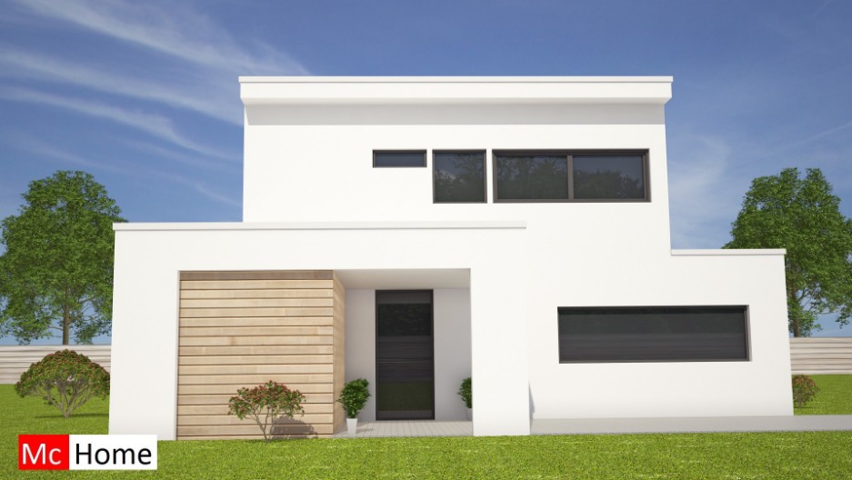M124 Mooie Moderne kubistische woning met overdekt tuinterras duurzame materialen en moderne energiezuinig bouwsysteem 