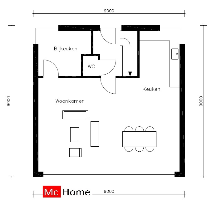 Mc-Home.nl M70 Kubusvilla energieneutrale kubistische woning betaalbare topkwaltieit staalframebouw 