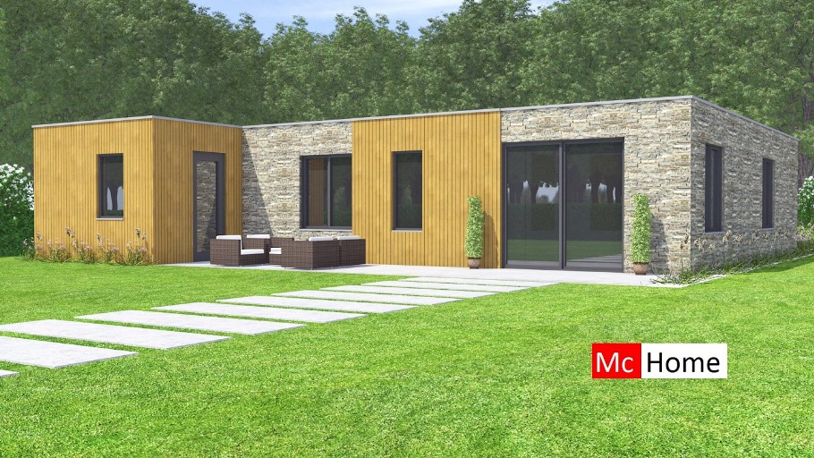 MC-HOME B152 levensloopbestendige woning plat dak aardbevingsbestendig staaalframebouw Nederland