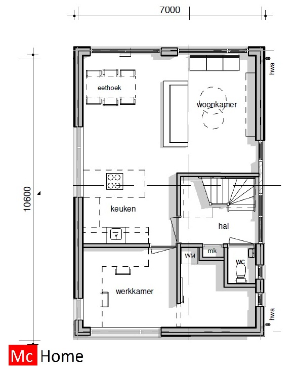 Schuurwoning type 152 betaalbaar efficient ontwerp