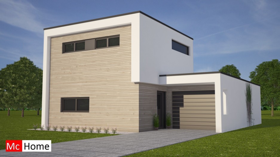 MC-HOME.NL M87 betaalbare moderne energiearme aardbevingbestendige woning met garage in staalframebouw 