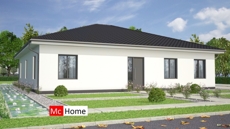 Mc-Home B 132 v2 bungalow met schuin hellend dak staalframebouw rolstoelvriendelijke indeling