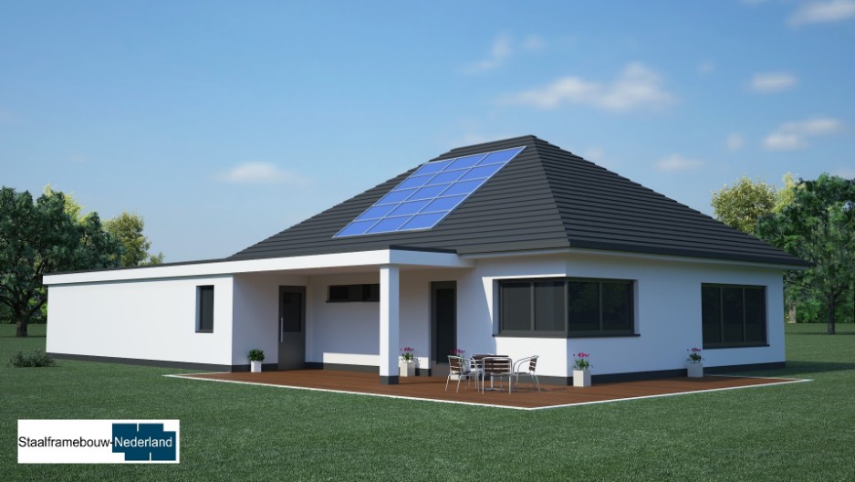 Mc-Home B10 bungalow met kap wonen en slapen beneden energiezuinig energieneutraal staalframebouw