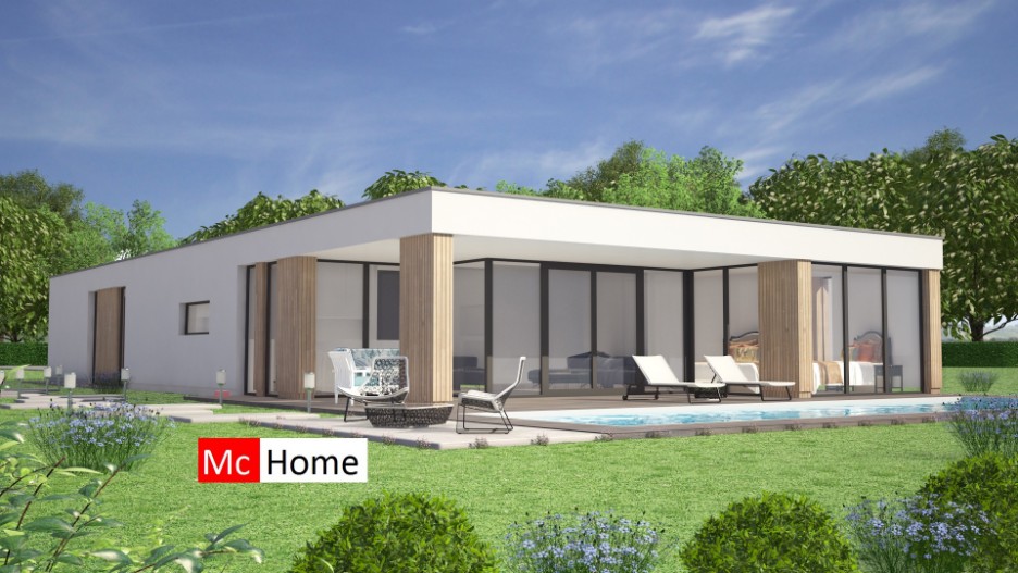 Mc-Home B144 moderne bungalow veel glas overdekt terras ATLANTA MBS Staalframebouw 