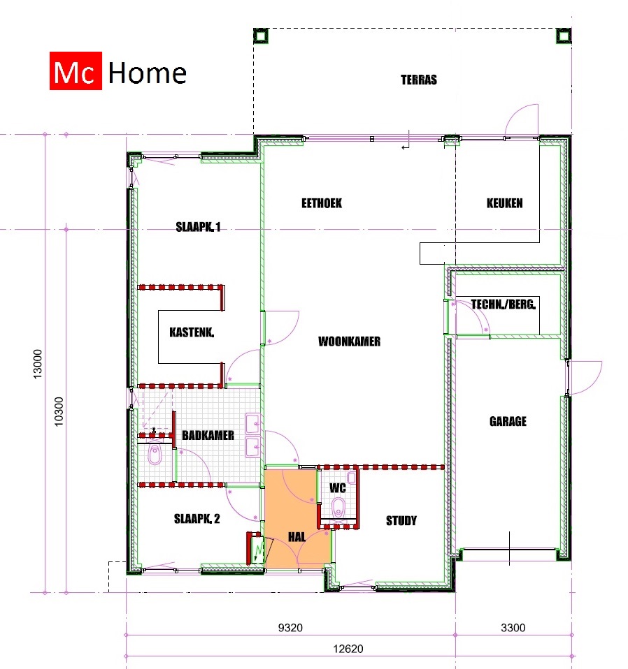 Mc-Home B151 bungalow bouwen staalframe ATLANTA MBS Staalframebouw 