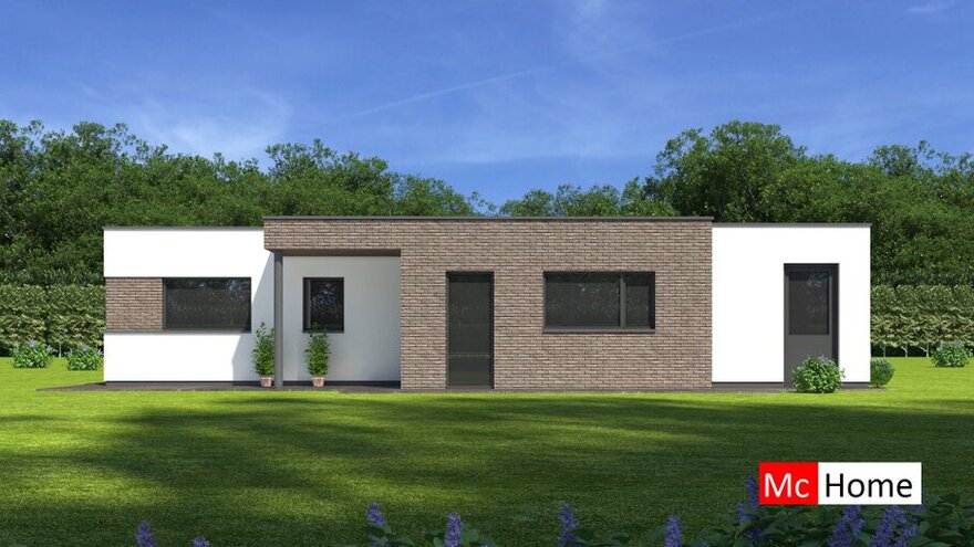 Mc-Home B161 mooie platte bungalow moderne bouw Staalframebouw Nederland 