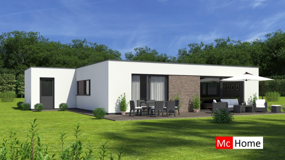 Mc-Home B161 mooie platte bungalow moderne bouw Staalframebouw Nederland 