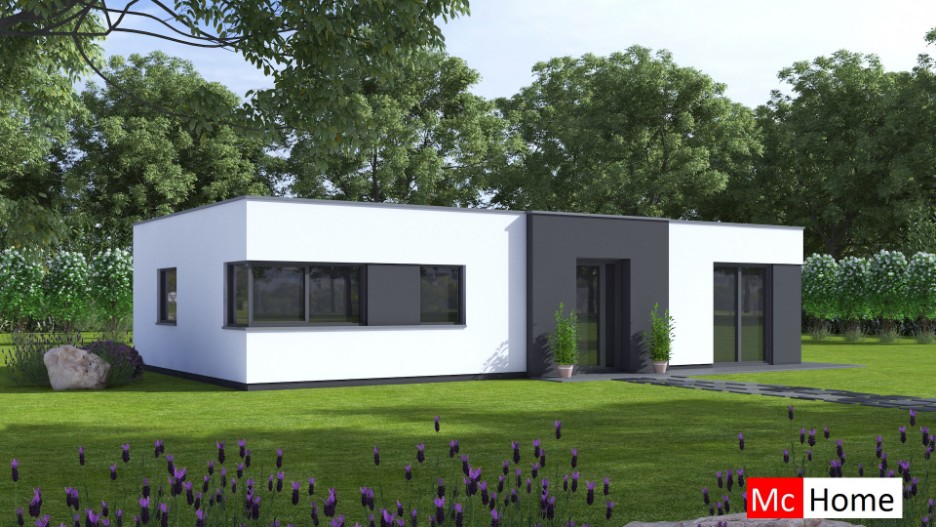 Mc-Home B163 v1 efficient moderne bungalowserie met plat dak  ATLANTA MBS STAALFRAMEBOUW 