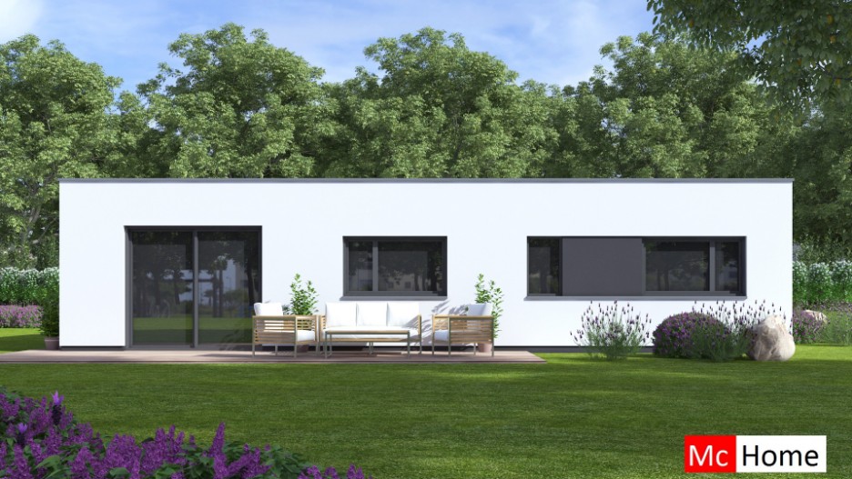 Mc-Home B163 v1 efficient moderne bungalowserie met plat dak  ATLANTA MBS STAALFRAMEBOUW 