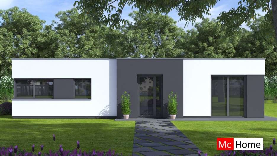 Mc-Home B163 v1 efficient moderne bungalowserie met plat dak  ATLANTA MBS STAALFRAMEBOUW 