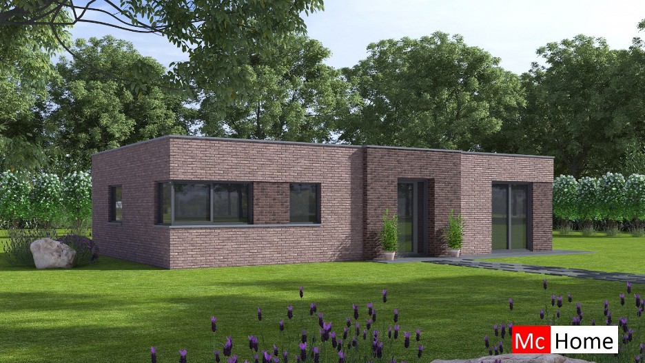 Mc-Home B163 v1 efficient moderne bungalowserie met plat dak  ATLANTA MBS STAALFRAMEBOUW 