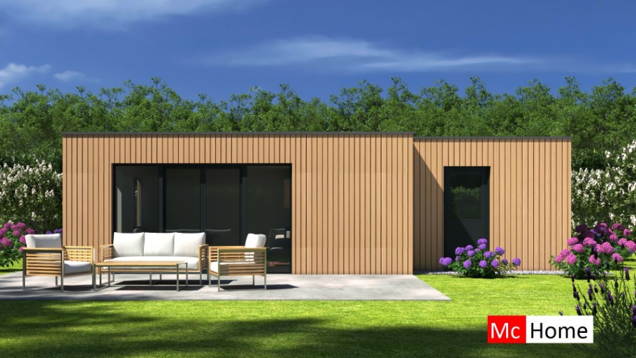 Mc-Home B185 v2 bungalow levensloopbestendig e-neutraal onderhoudsarm met hellend dak Mc-Home B185 v2 bungalow levensloopbestendig e-neutraal onderhoudsarm met hellend dak