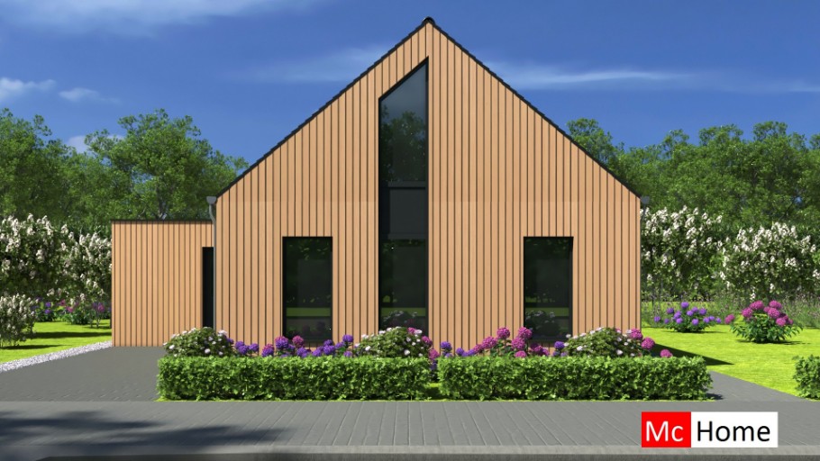 Mc-Home B185 v2 bungalow levensloopbestendig e-neutraal onderhoudsarm met hellend dak