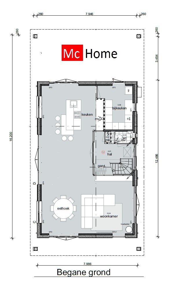 Mc-Home K116 klassiek moderne schuurwoning staalframe energieneutraal passief