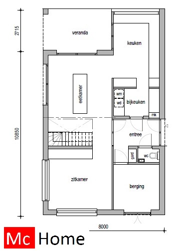 Mc-Home K71 moderne kap schuurwoning energieneutraal leven staalframebouw