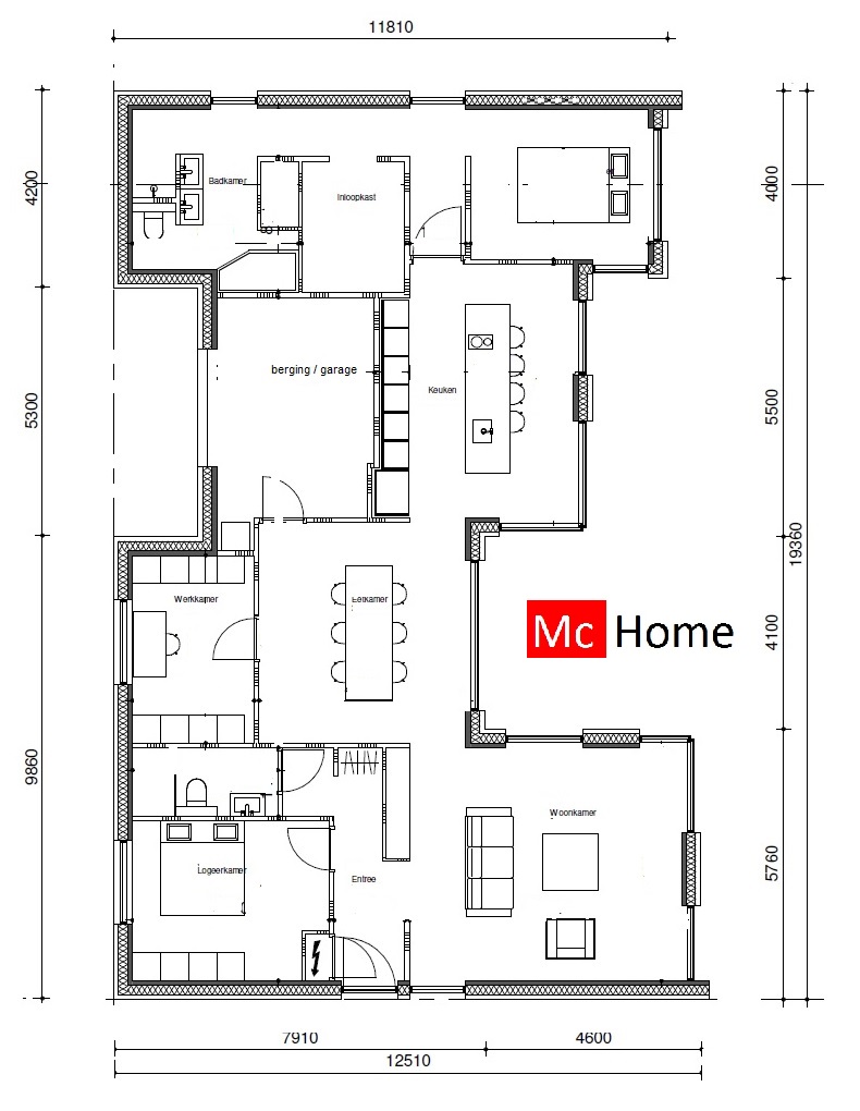 Mc-Home Levensloopbestendige bungalow met inpandige garage of berging energieneutraal B70