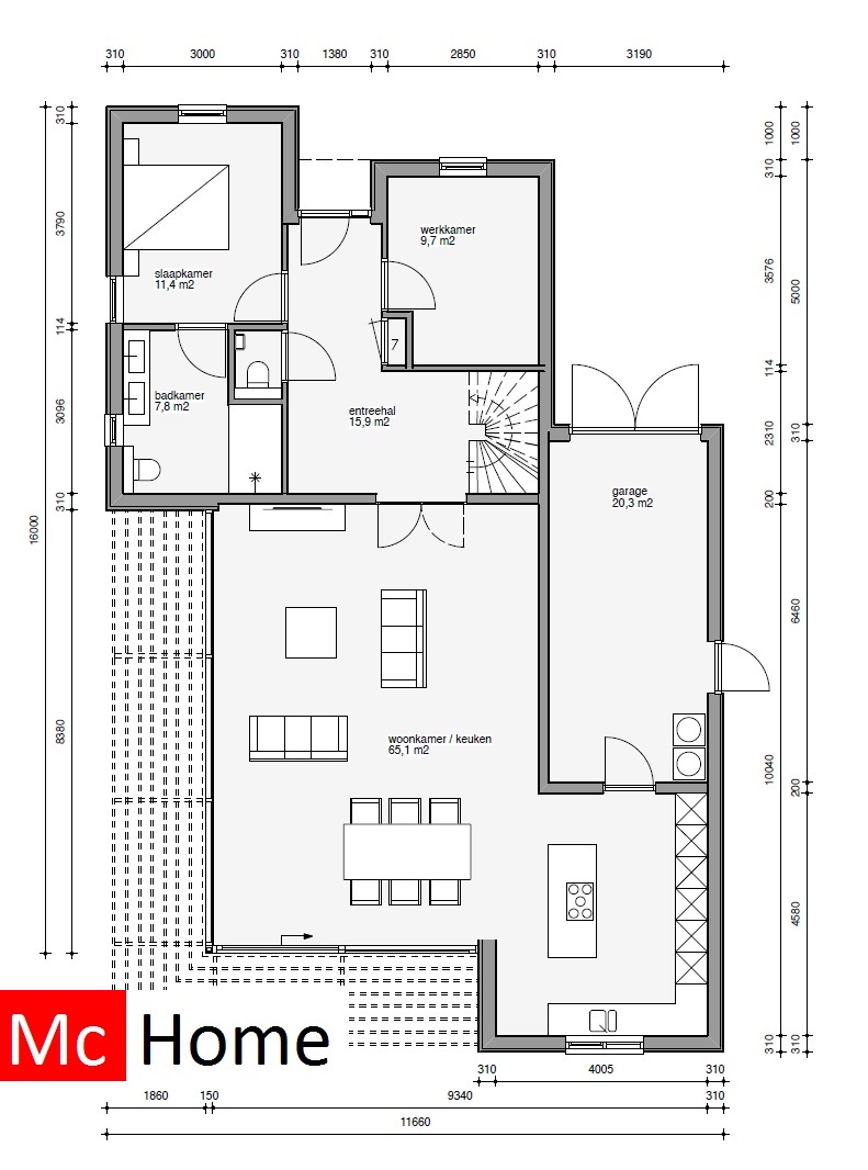 Mc-Home M329 levenloopbestendige woning met ATLANTA MBS Staalframebouw 