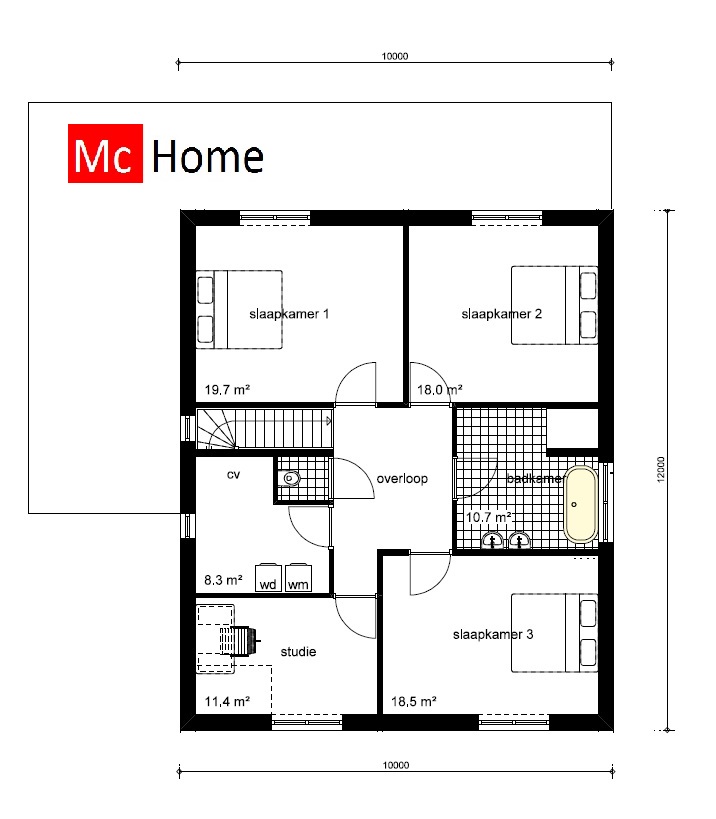 Mc-Home M339 moderne kubistische woning energieneutraal onderhoudsvrij 