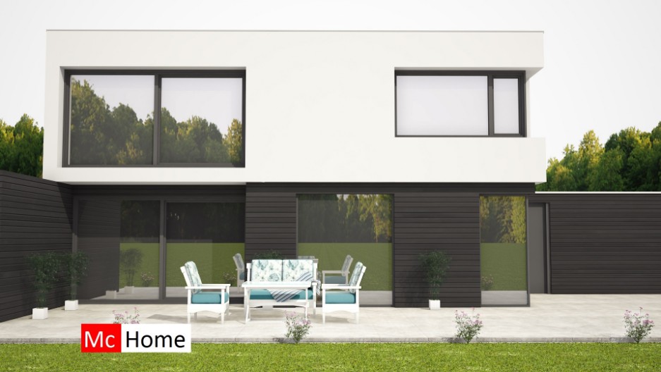 Mc-Home M346 moderne kubistische levensloopbestendige woning staalframebouw Mc-Home M346 moderne kubistische levensloopbestendige woning staalframebouw