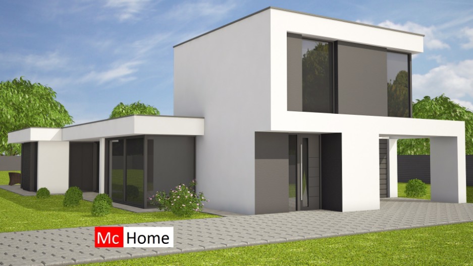 Mc-Home M347 moderne levensloopbestendige kubistische woning staalframebouw 