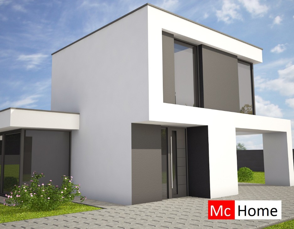 Mc-Home M347 moderne levensloopbestendige kubistische woning staalframebouw 