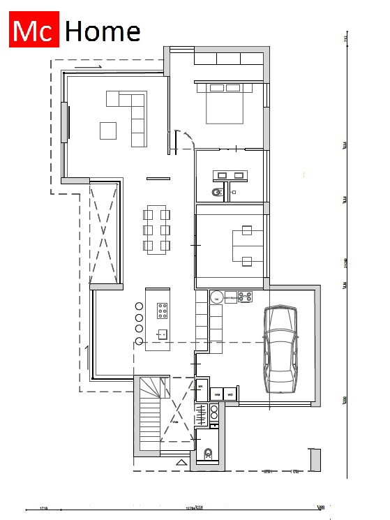 Mc-Home M347 moderne levensloopbestendige kubistische woning staalframebouw 