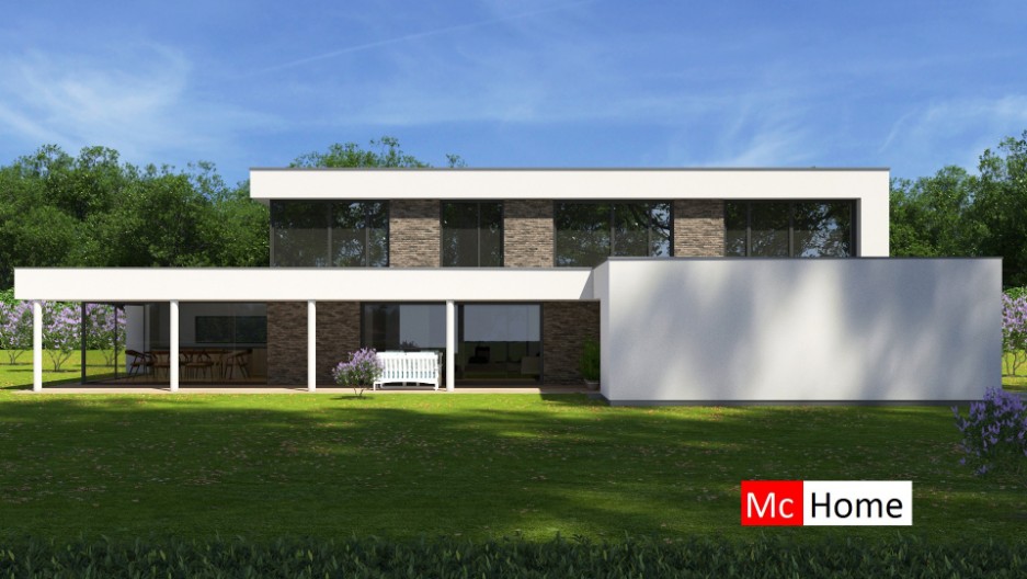 Mc-Home M381 v1 Moderne  levensloopbestendige woning onder  architectuur staalframebouw ATLANTA