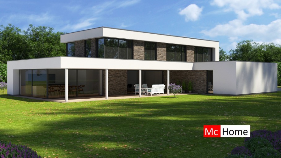 Mc-Home M381 v1 Moderne  levensloopbestendige woning onder  architectuur staalframebouw Nederland