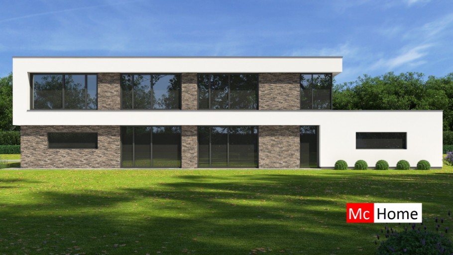 Mc-Home M381 v1 Moderne  levensloopbestendige woning onder  architectuur staalframebouw Nederland