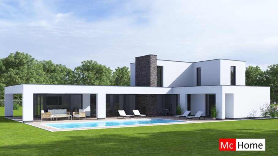 Mc-Home M394 moderne kubistische woning levensloopbestendig Staalframebouw Nederland