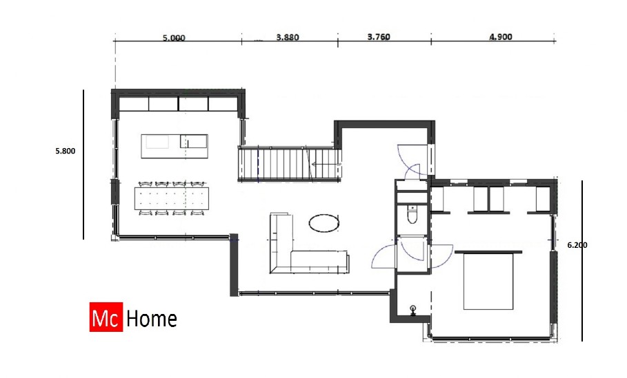 Mc-Home M397 moderne kubistische woning energiearm gebouwd