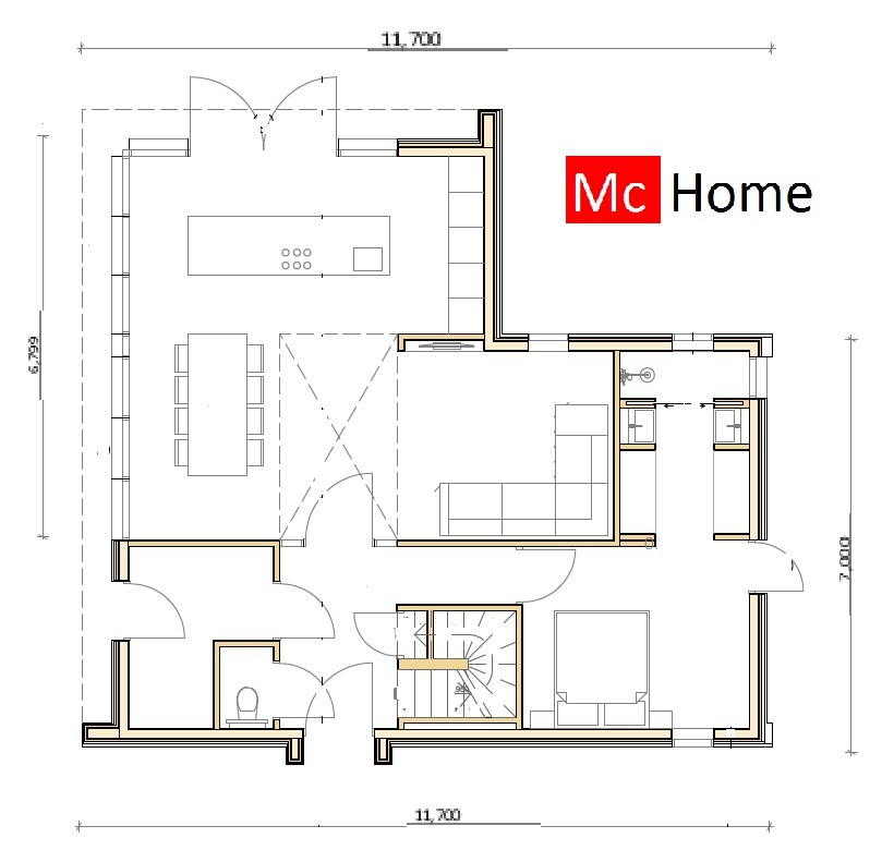 Mc-Home Moderne Schuurwoning K117 staalframebouwwijze energieneutraal