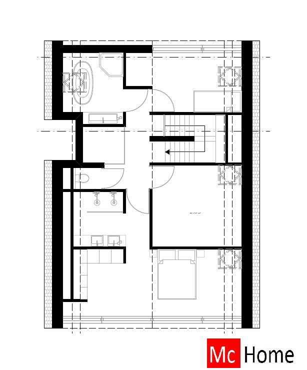 Mc-Home Schuurwoning K129 PREFAB bouw met Atlanta MBS staalframe