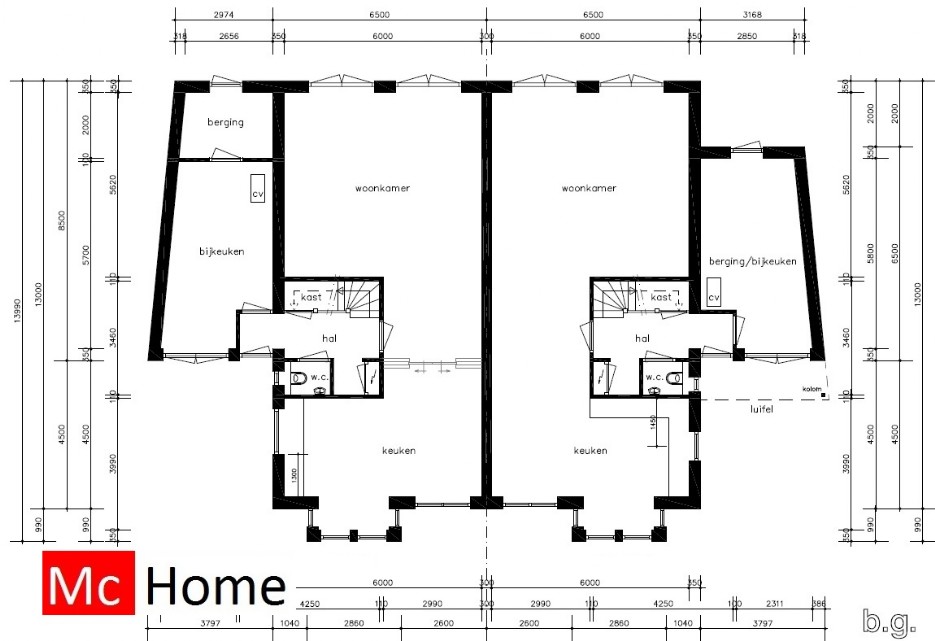 Mc-Home Staalframebouw 2-onder-1-kap TK 35 energiearme uitvoering goedkoper en beter bouwen Mc-Home Staalframebouw 2-onder-1-kap TK 35 energiearme uitvoering goedkoper en beter bouwen