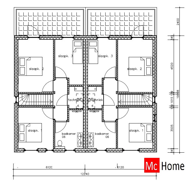 Mc-Home TK49 2 onder 1 kap geschakelde woning voor 150.000 of 200.000