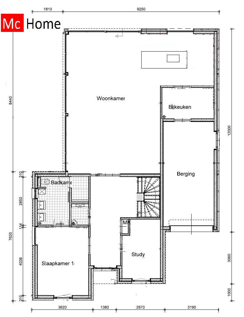 Mc-Home levensloopbestendige woning bungalow met kleine verdieping energieneutraal M250 Mc-Home levensloopbestendige woning bungalow met kleine verdieping energieneutraal M250