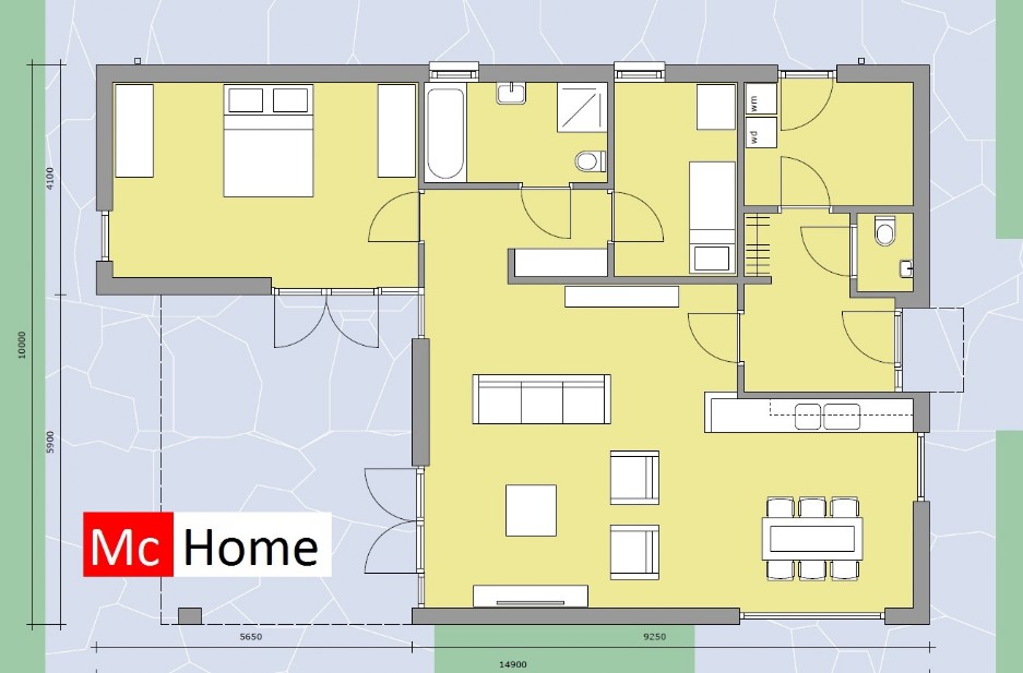 Mc-Home moderne bungalow plat dak energieneutraal betaalbaar bouwen B35