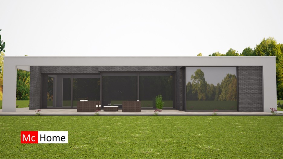 Mc-Home moderne kubistische bungalow onder architectuur plat dak alles op begane grond B42