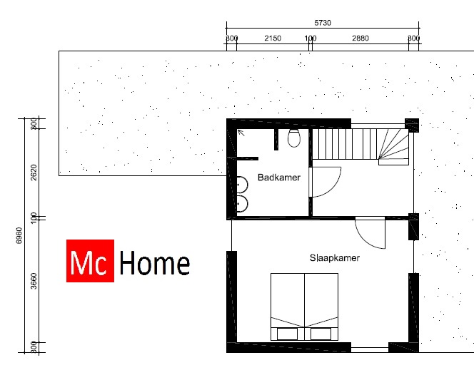 Mc-Home moderne levensloopbestendige woning met kleine verdieping onderhoudsvrij M281